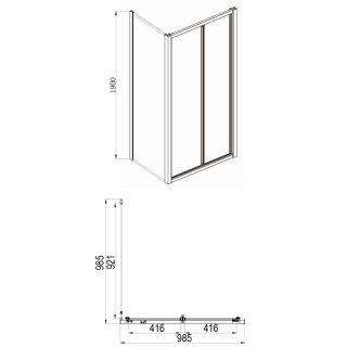 Душевое ограждение Azario TORONTO AZ-NAA1432B 1000 1000х1000х1900